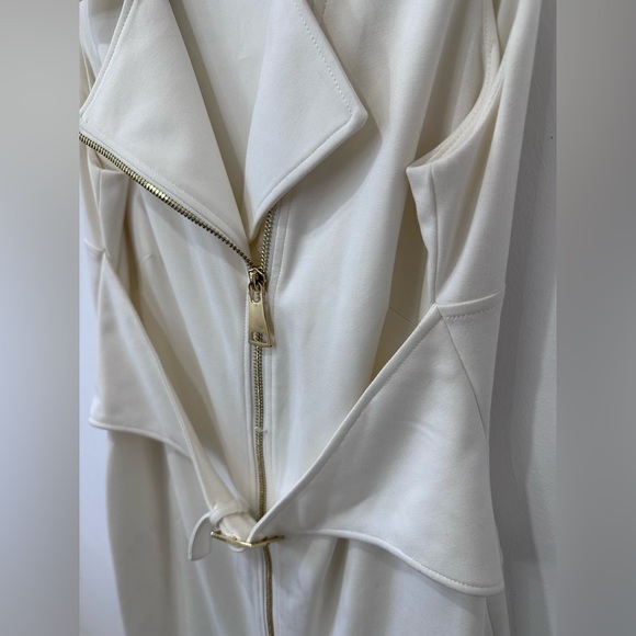 Calvin Klein Women's Cream Zip-Front Dress - Size 14 - Picture 5 of 15